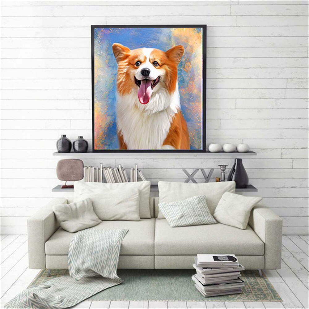 4K HD Print Modern Abstract Oil Painting Funny Animal Pet Oil Painting