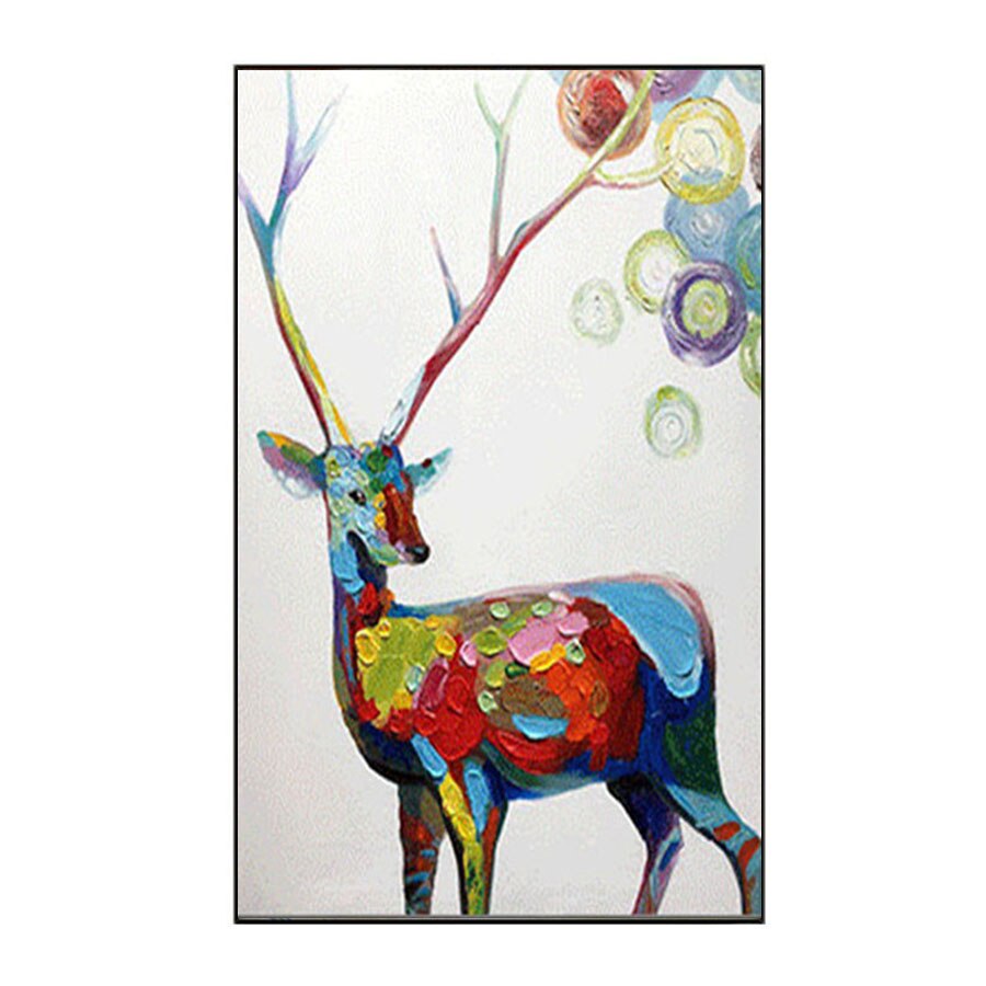 Hand-Painted Abstract Colorful Animal Oil Painting Franz Mark Fox