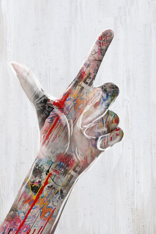 LOVE Hands Canvas Painting Posters and Prints Colorful Street Graffiti Art Cuadro