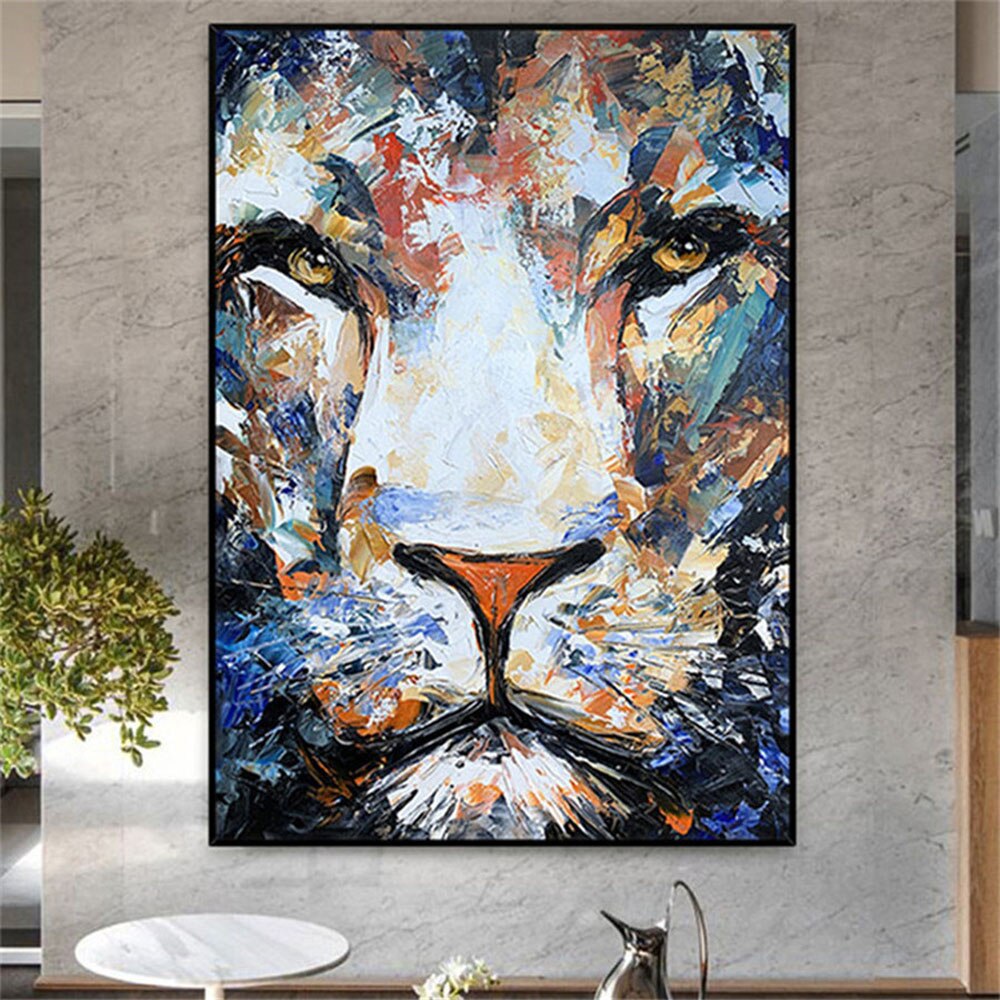 Hand-Painted Abstract Colorful Animal Oil Painting Franz Mark Fox