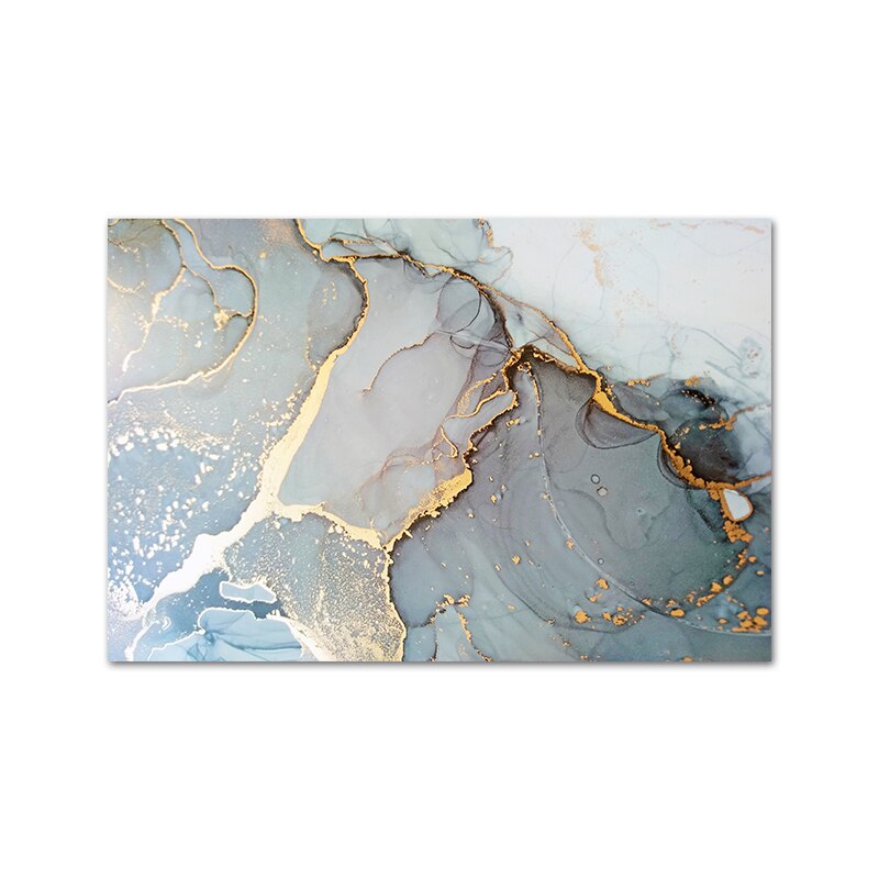 Abstract Grey Marble Gold Foil Painting On Canvas Fashion Nordic Colorful Posters