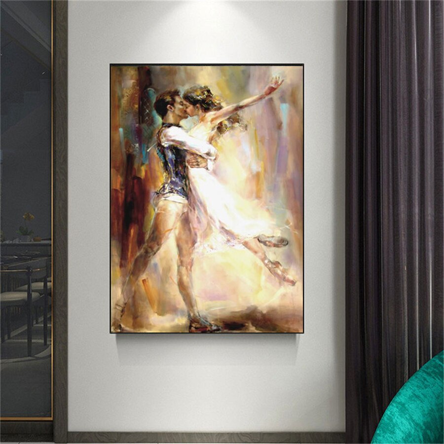 Gustav hand-painted oil painting ballet artist elegant dance