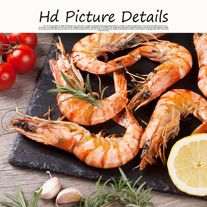 Seafood Grains Spices Vegetables Kitchen Cooking Canvas Painting Posters and Prints Cuadro