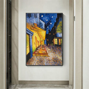 Famous Van Gogh Café Terrace Night Oil Painting Hand-Painted Canvas