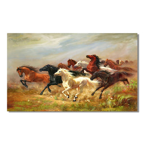 Wild Horses Animals Poster Canvas Wall Art Painting Prints Picture For Living