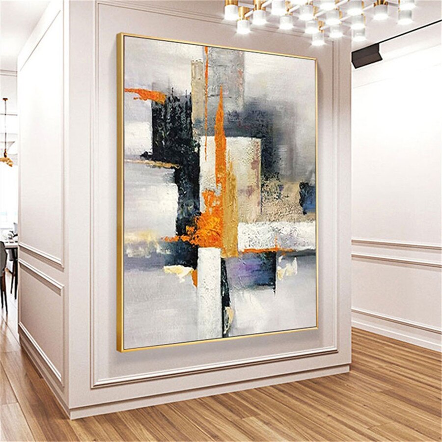 Hand Painted Cubism Modern Abstract Canvas Oil Painting