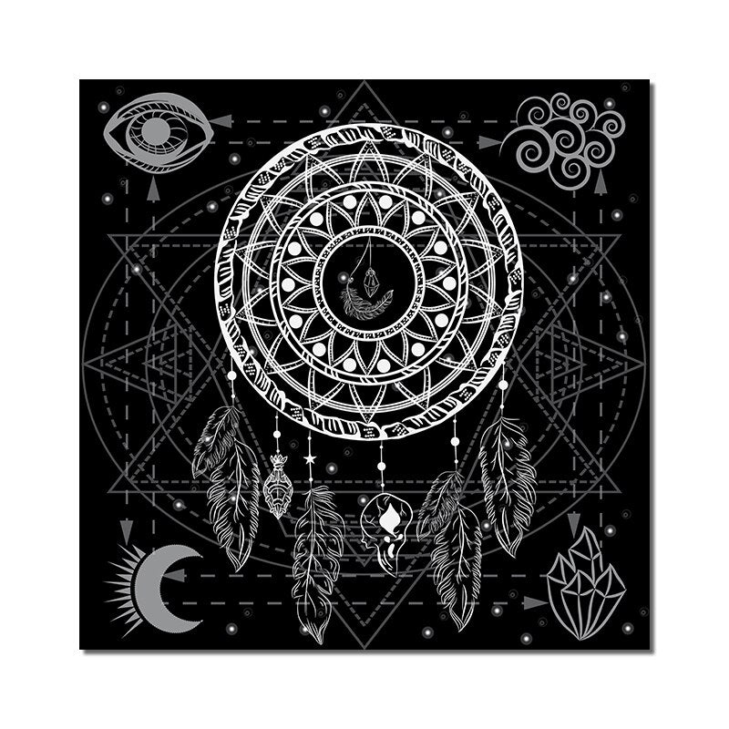 Abstract Dream Catcher Painting On Canvas Nordic Feather Wall Art Picture Prints