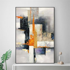 Hand Painted Cubism Modern Abstract Canvas Oil Painting