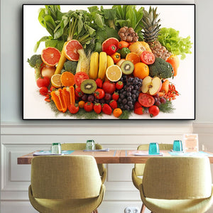 Vegetables Fruit Cooking Supplie Kitchen Food Canvas Painting Cuadros Posters and Prints