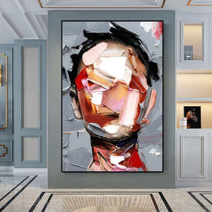 Hand Painted Modern Art Canvas Painting Facial abstract oil painting