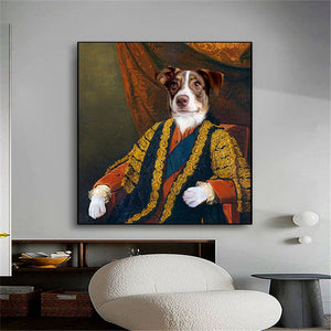 4K HD Print Modern Abstract Oil Painting Funny Animal Pet Oil Painting