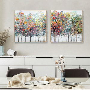 Abstract Colorful Trees Oil Painting Modern Nordic Canvas Painting Wall Art Posters