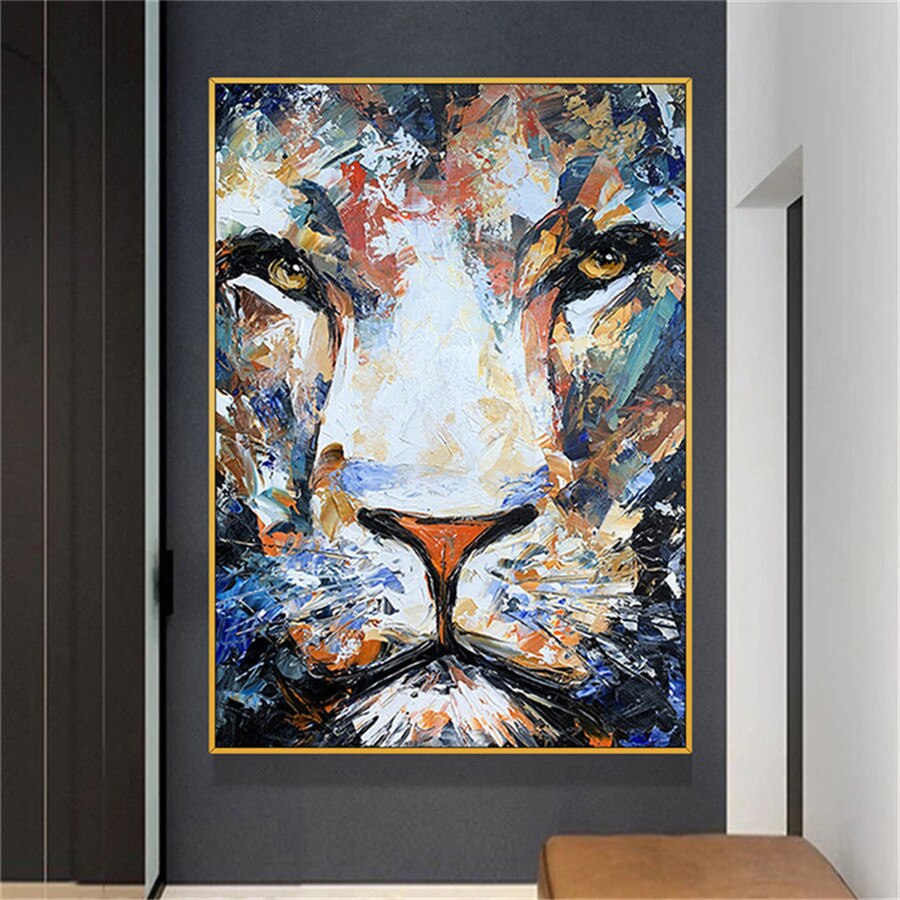 Hand-Painted Abstract Colorful Animal Oil Painting Franz Mark Fox