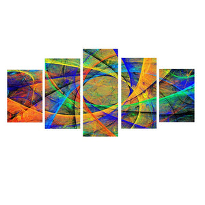 5 Panel Abstract Colorful Geometric Canvas Painting Modern Posters