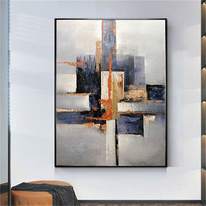 Hand Painted Cubism Modern Abstract Canvas Oil Painting