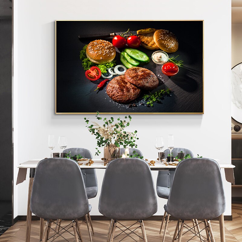 Kitchen Canvas Painting Variety of steak Cuadros Scandinavian Posters and Prints Wall