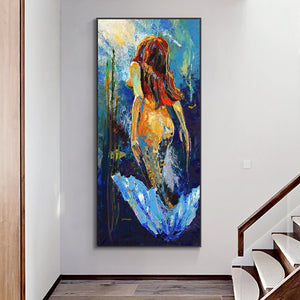 Abstract Mermaid Canvas Painting Wall Art Picture Nordic Modern Posters