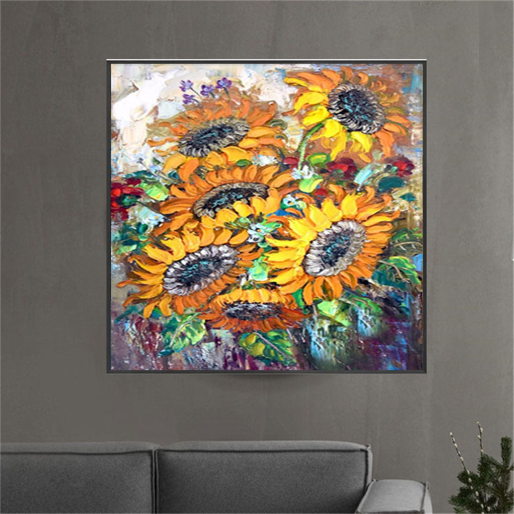 Impressionist Van Gogh Sunflower Plant Large Custom Canvas Poster