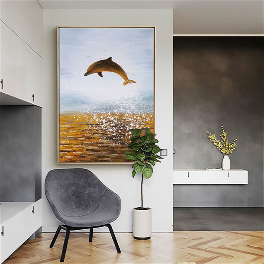 New Interior Mural Abstract Seascape Oil Painting Handpainted