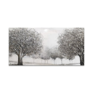 Abstract 3D Gray Trees Oil Painting Printed On Canvas Nordic Plant Wall Art Picture Poster