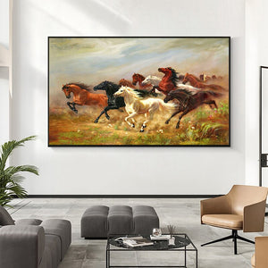 Wild Horses Animals Poster Canvas Wall Art Painting Prints Picture For Living