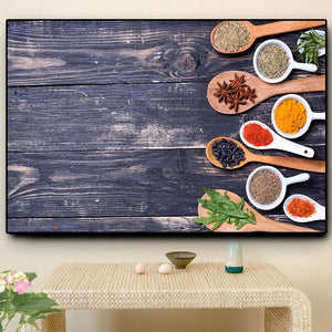 Kitchen Canvas Painting  Grains Spices Spoon Peppers Cuadros Scandinavian Posters