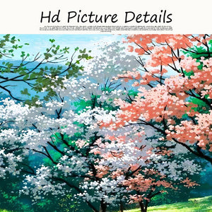 Landscape Oil Painting Green Trees Pink Flowers Reproductions on Canvas Posters