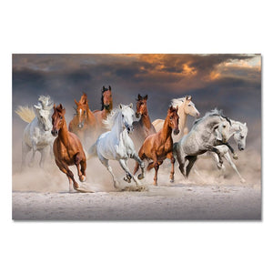 Ten Horses Gallop Oil Painting on Canvas Scandinavian Posters and Prints Cuadros