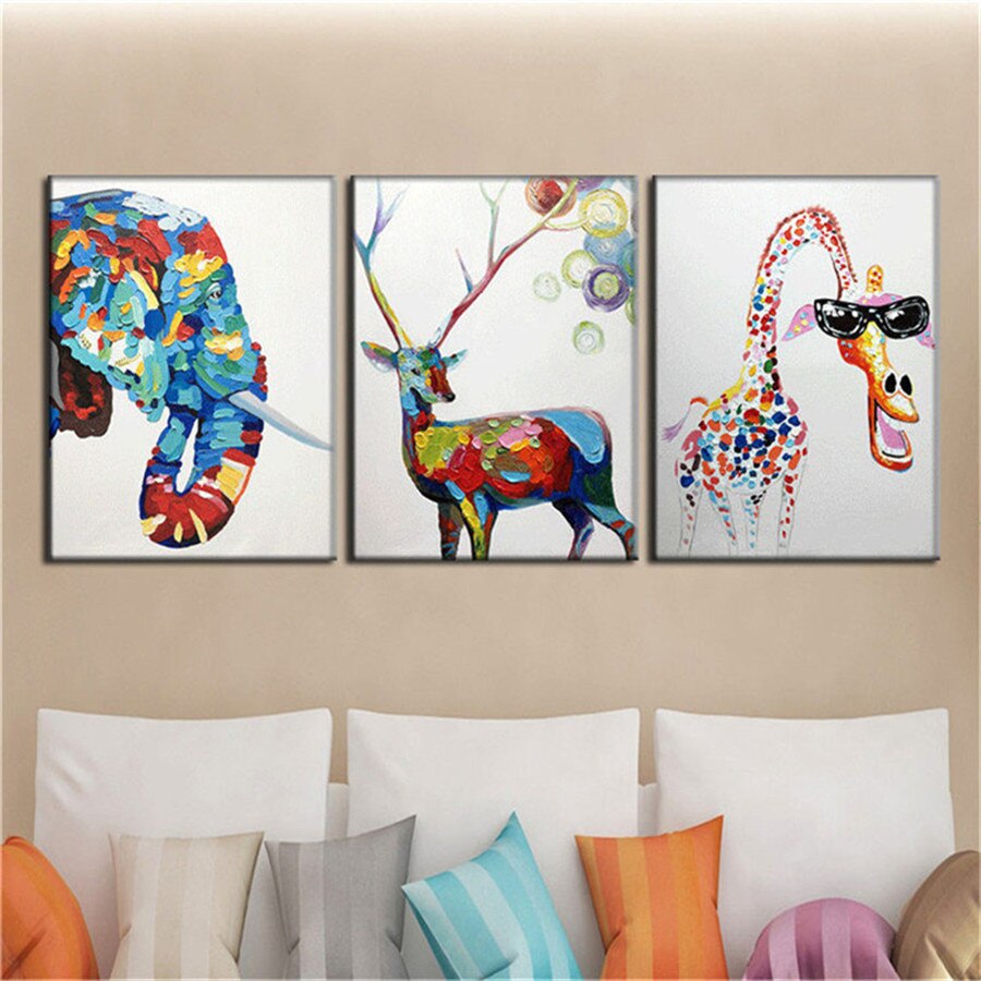 handmade KID ROOM  picture THE giraffe oil painting Palette