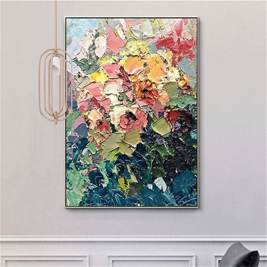 Morandi hand-painted oil painting Valentine's Day roses colorful flowers