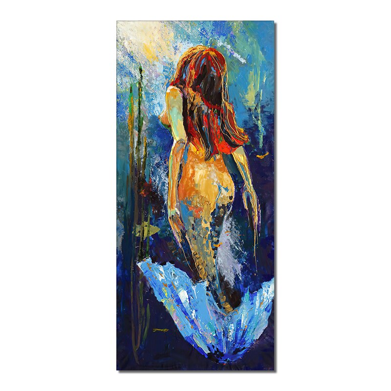 Abstract Mermaid Canvas Painting Wall Art Picture Nordic Modern Posters