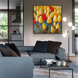 Monet hand-painted modern abstract oil painting romantic flower tulip