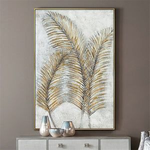 Hand-Painted Large Decoration Golden Plant Leaves