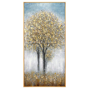 Hand painted modern abstract money tree canvas wall art oil painting