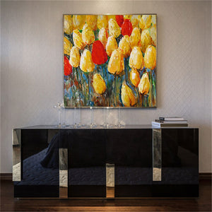 Monet hand-painted modern abstract oil painting romantic flower tulip