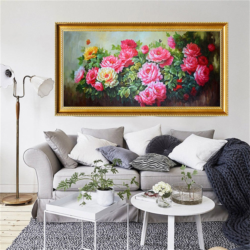 100%Master hand-painted high-quality beautiful flower pictures, peony painting