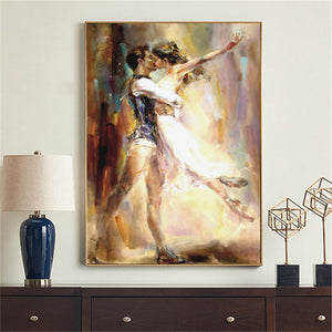 High-quality hand-painted oil painting girl playing the violin