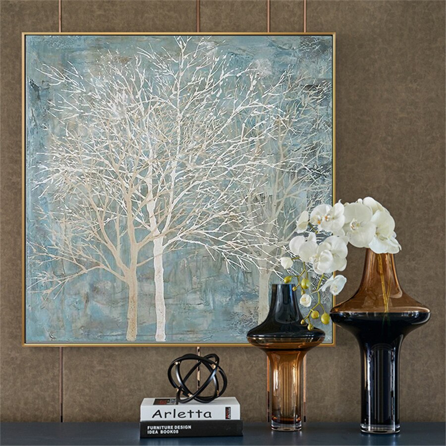 Skilled Artist Hand-painted Graffiti Flower Tree Oil Painting