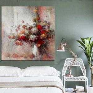 HD Print Abstract Floral in Vase Oil Painting on Canvas Morden Poster Wall Art Picture