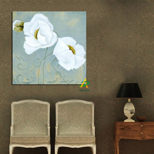 YWDECOR Big size Pink and White Poppy Flowers Print Modern Canvas Painting Poster