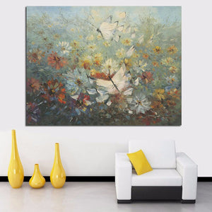 Print Wall Canvas Art Butterfly Flower Field Landscape Artist Oil Painting Poster Impression