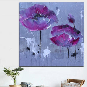 Abstract Floral Flower Oil Painting on Canvas Poster and Print Modern Pop Art Giclee