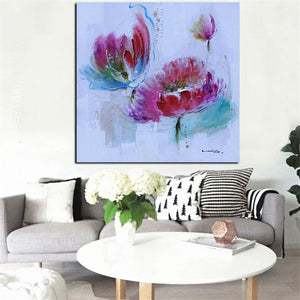 HD Print Abstract Watercolor Lotus Oil Painting on Canvas Pop Art Poster Modern Wall