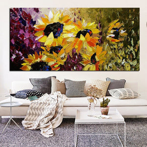 Modern Abstract HD Print Flower Van Gogh Sunflower Painting on Canvas Wall Picture