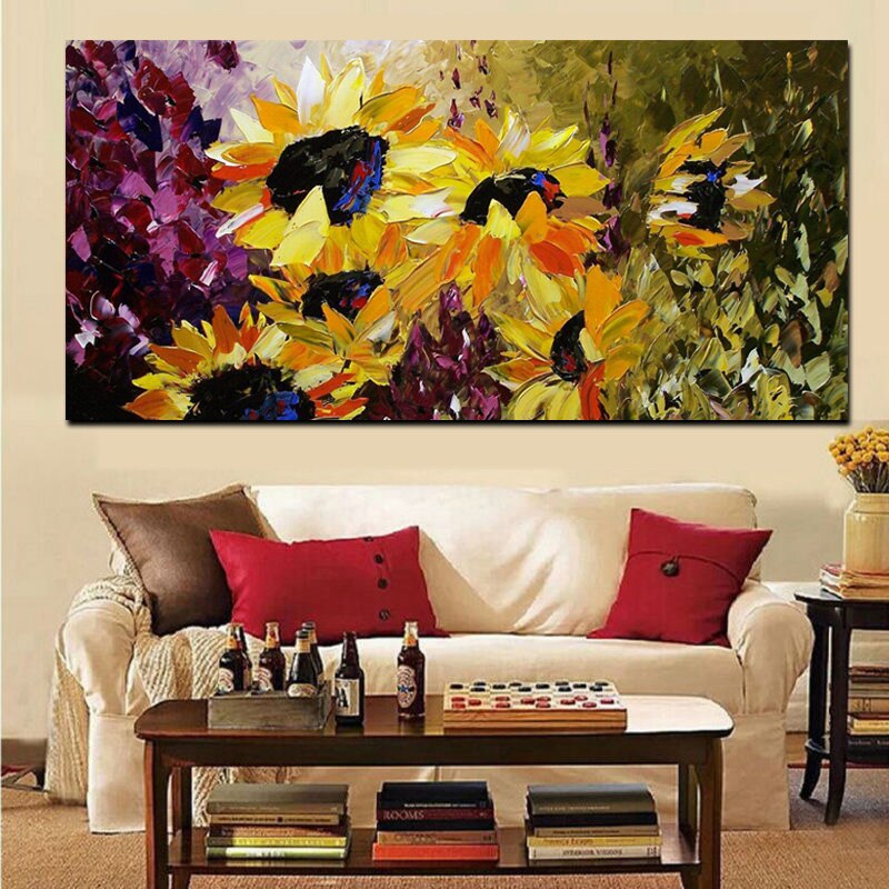 Modern Abstract HD Print Flower Van Gogh Sunflower Painting on Canvas Wall Picture