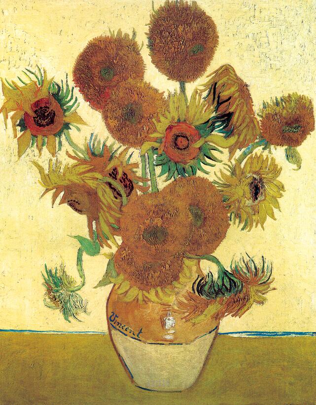 YWDECOR Vincent Van Gogh Golden Sunflower Poster Print  Floral Vase Oil Painting