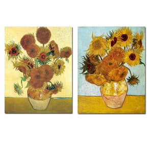 YWDECOR Vincent Van Gogh Golden Sunflower Poster Print  Floral Vase Oil Painting