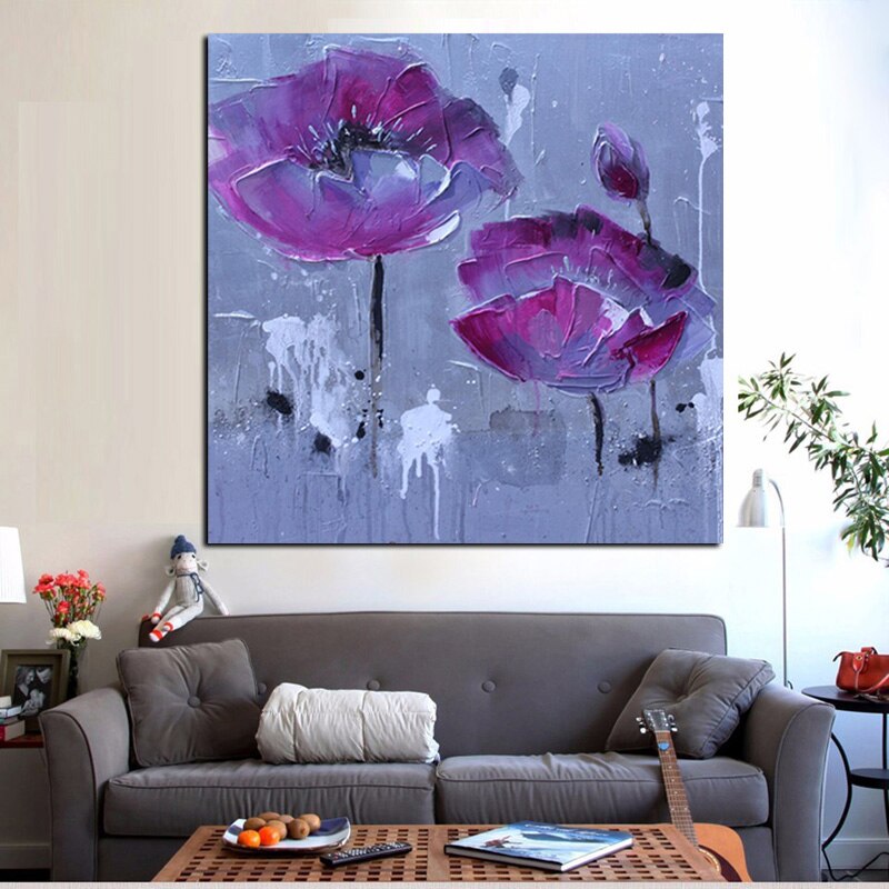 Abstract Floral Flower Oil Painting on Canvas Poster and Print Modern Pop Art Giclee