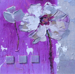 Print Abstract Floral Flower Oil Painting on Canvas Orchid Poster Minimalist Modern