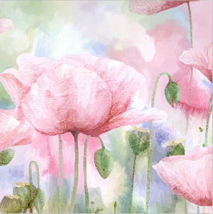 YWDECOR Big size Pink and White Poppy Flowers Print Modern Canvas Painting Poster